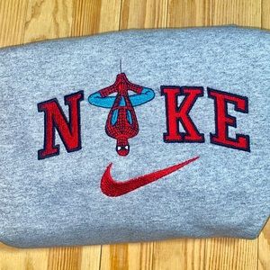 Spider Man Customize Nike Sweater Spiderman Check Embroidered
